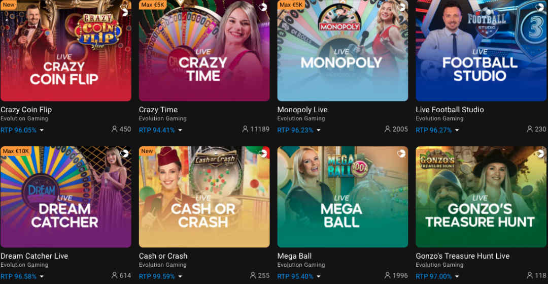 Cloudbet Casino Game Shows