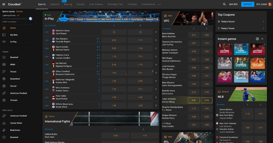 Cloudbet Casino Website Pic 1