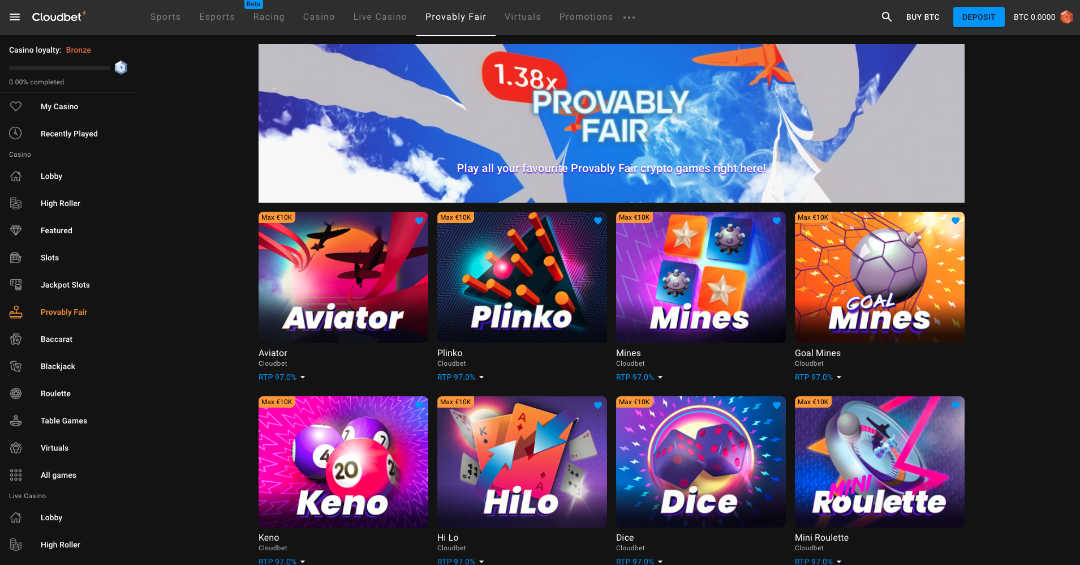 Cloudbet Casino Website Pic 3