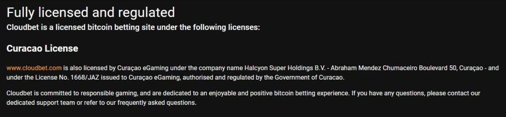 Crypto casino licence