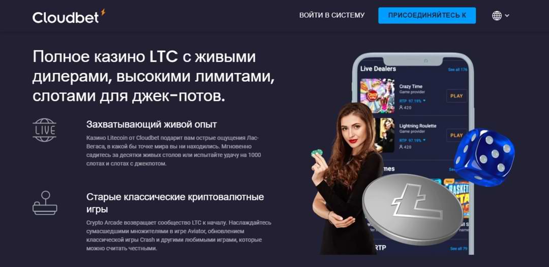 Litecoin казино Cloudbet