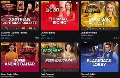 Онлайн казино Cloudbet live казино