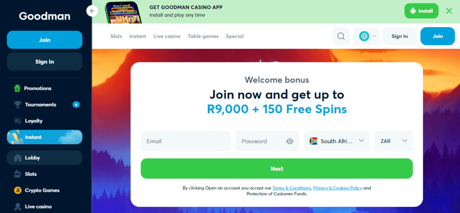 Goodman Casino Welcome Bonus