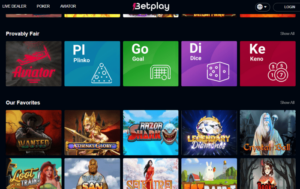 Betplay slots lobby