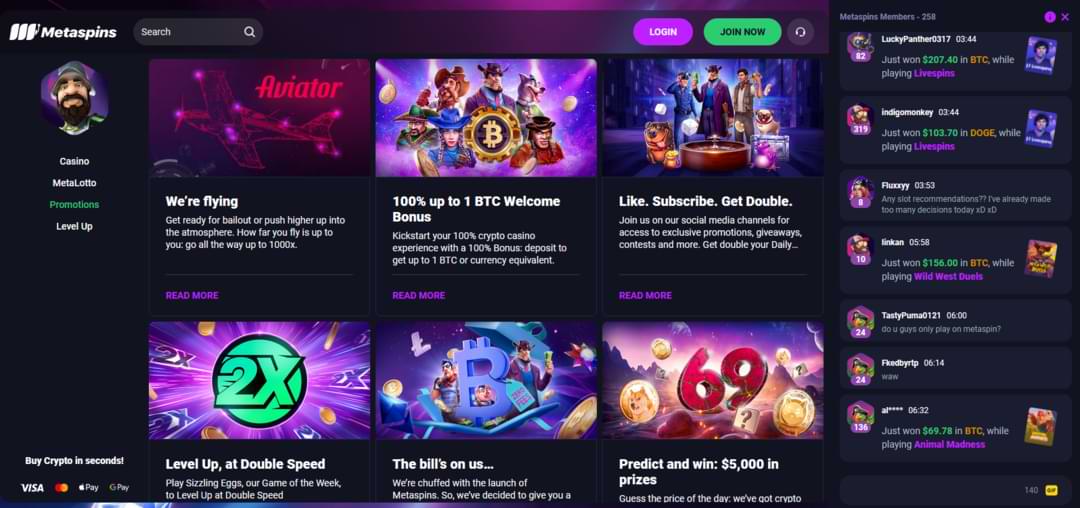 Metaspins Casino Promotions